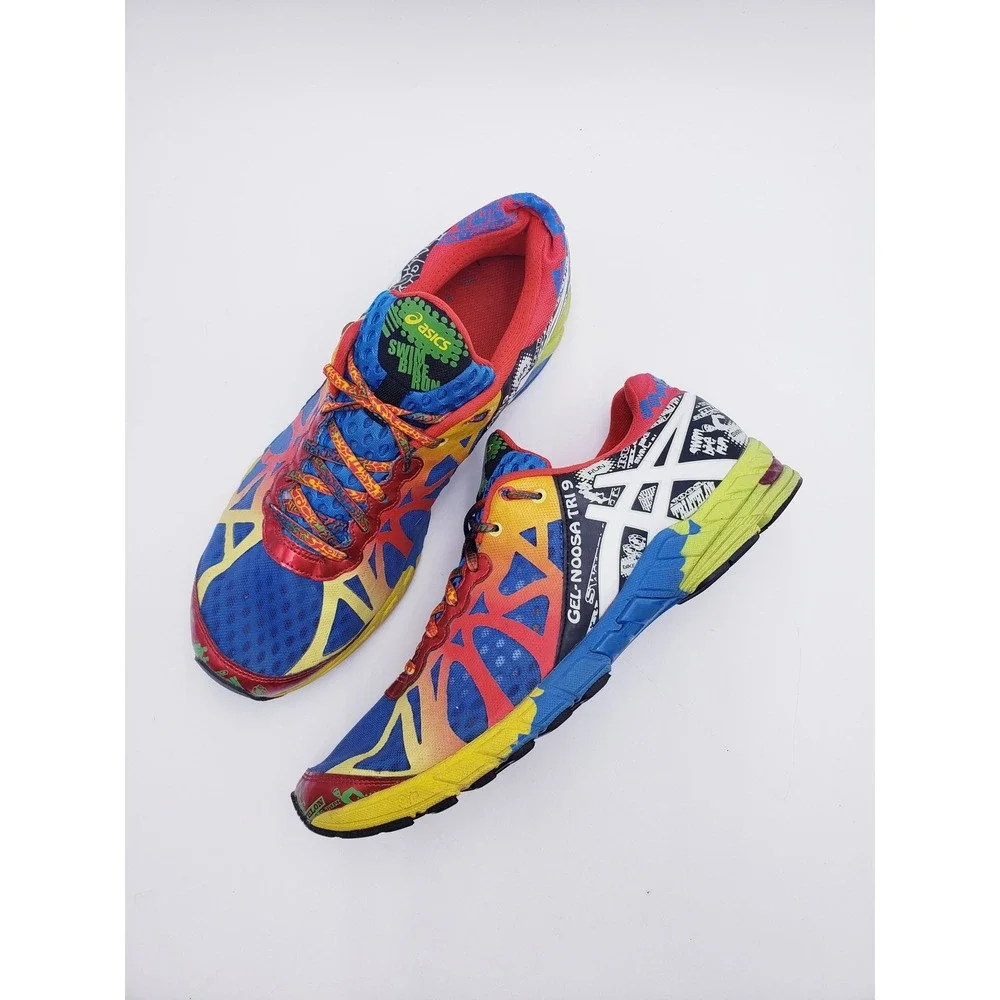 ASICS Gel Noosa Tri 9 Running Shoes Blue Royal White Red Mens 11 T408N
